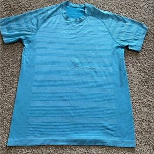 Lululemon Paddle Stripe Tech Short Sleeve Men's Teal Striped Tee